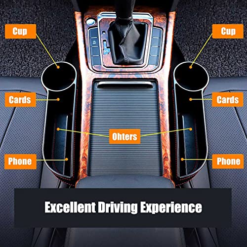 2 Pcs Car Seat Gap Filler - Leather Car Seat Crevice Storage Box with Adhesive Foam Pads, Car Gap Filler Organizer for Front Seat Gap Filler Between Car Seat and Console, Universal Fit