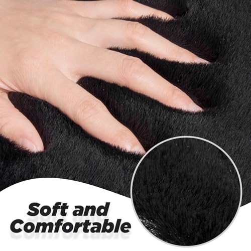 SEG Direct Auto Center Console Cover, Furry Car Armrest Cover, Soft Fluffy Middle Console Pad, Car Armrest Seat Box Cover for Women Men, Universal Fit for Most Vehicle, SUV, Truck, Car (Black) - color: Black