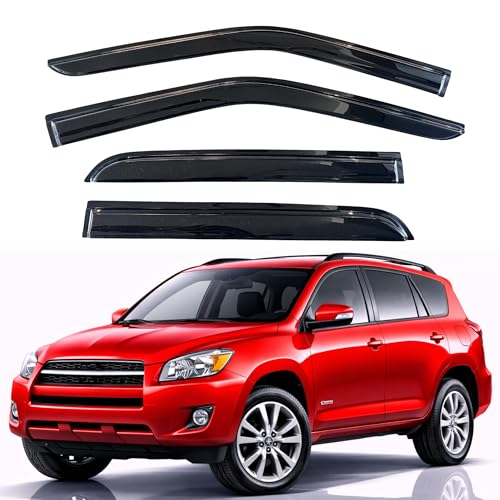 KPY Rain Guards Fit for 2006-2012 Toyota RAV4, Out-Channel Window Visors Vent Wind Deflectors 4PC, Car Accessories for 06-12 RAV4 - size: 2006-2012 RAV4