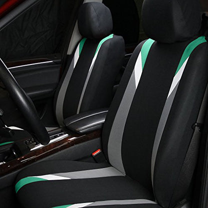 FH Group Premium Modernistic Flat Cloth Car Seat Covers – Universal Fit, Washable Seat Covers for SUV Sedan Van, Mint, Full Set - color: Mint, size: Full Set