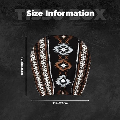 Black Aztec Car Seat Headrest Covers Universal Size Western Southwest Head Rest Wrap Cover Soft Breathable Native American Cars Accessories 2 Packs Headrest Cushion Case - color: Black Aztec
