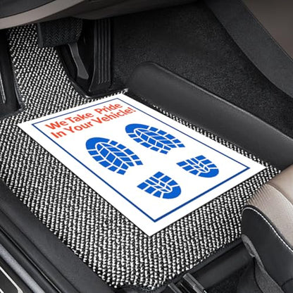 20PCS Car Paper Floor Mats, Disposable Vehicle Floor Pads Covers Protector for Detailing, Auto Foot Mat Protective Papers, Universal for SUV Automobile Truck (Style3)