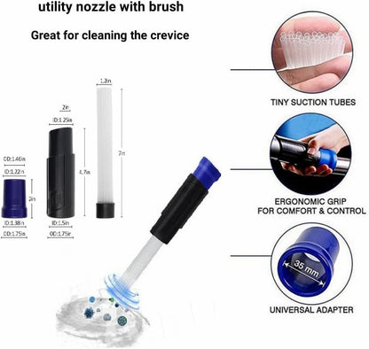 13 PCS Universal Vacuum Attachments for Shop Vac Accessories - 2 1/2" to 1 1/4" Vacuum Hose Adapter, 1 7/8" to 1" Adapter for Shop Vac, 1 1/4" Household Cleaning Vacuum Brush Attachment Kit - size: 13PCS