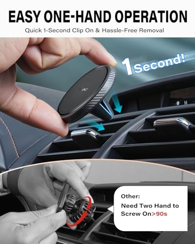 A2C 2 Pack Slim Magnetic Phone Holder for Car, Rental Car Essentials for Travel, No Assembly, Compact, One-Hand Operation, Easy Removal, Reusable, Upgraded Air Vent Phone Mount Compatible with MagSafe - style: 2-Pack