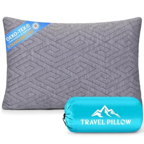 1 MIDDLE ONE Travel Pillow for Sleeping Camping, Memory Foam Small Pillow with Breathable Cover for Backpacking, Airplane, Car (15.5 X 12 Inch) - size: 15.5 X 12 Inch