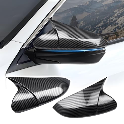 Side Rear View Mirror Cover Exterior Accessories Rearview Wing Mirror Caps Cover Ox Horn Compatible with Honda 10th Gen Civic 2016 2017 2018 2019 2020 2021 Carbon Fiber - color: Carbon Fiber
