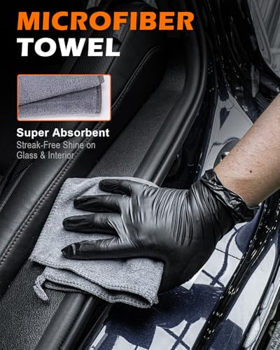 8PCS Car Interior Detailing Kit - 200g Cleaning Gel (185% More Than 70g), Ultra-Soft Detailing Brush Set, Dash Duster, Air Vent Brush, Microfiber Towel | Car Cleaning Supplies Gift for Men