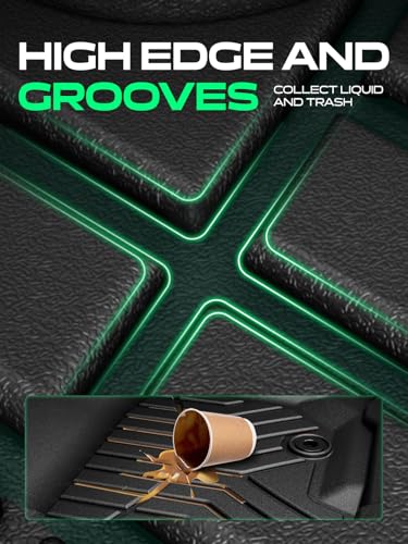 YHTAUTO Automotive All Weather Floor Mats Compatible with Honda CR-V 2007-2011, TPE Floor Liners All-Weather Protection Custom Fit, 1st & 2nd Row, Set of 3 Black - size: 2007-2011
