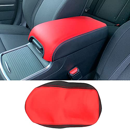 LEXLEY Armrest Box Cover Center Console Pad Waterproof Anti-Scratch Leather Protector Covers For Dodge Charger 2011-2023/Chrysler 300 2015-2022-Black+Red - color: Black+Red