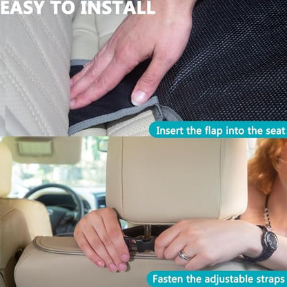 PIDO Car Seat Protector for Child Carseat with Thick Padding and Waterproof Fabric, 2 Pack Seat Cover Mat for Car Leather Upholstery (Black/Gray) - color: Gray stitching