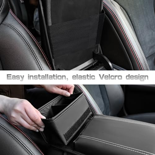 JEYODA Upgraded Car Armrest Cover,Premium Leather Car Armrest Cover Cushion with Storage Holder, Caddy for car (beige) - color: beige