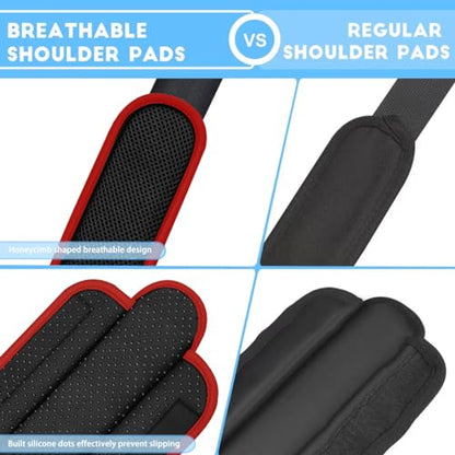 ZINZ 2-Pack Universal Shoulder Pad with Ultra Thick Cushion for Bag Luggage Bag Crossbody, Plus Long & Anti-Slip & Breathable,Black-Wine Edge - color: Black-Wine edge
