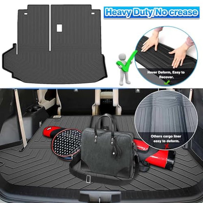 Highlander Cargo Liner - Trunk Mat for 2020-2026 Toyota Highlander 7 Seats (Only Gas), Not Fit Grand Highlander, Only Fits Trunk Has No Subwoofer, Highlander Accessories - size: 2)toyota Highlander 7 Seats 20-24