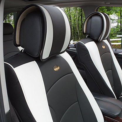 FH Group Car Seat Cover Cushion - 2 Pack Seat Covers for Cars Trucks SUV, Faux Leather Car Seat Cushions, Waterproof Car Seat Cover Cushion, Universal Fit Car Seat protector Front Set White - color: White, style: Front Set