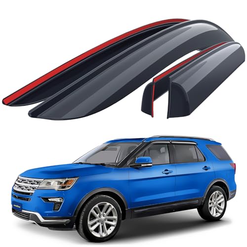 Goodyear Side Window Deflectors for Ford Explorer 2011-2019, Tape-on Rain Guards, Window Visors for Cars, Vent Deflector, Vent Visor, Car Accessories, 4 pcs- GY003141 - color: For Explorer 11-19