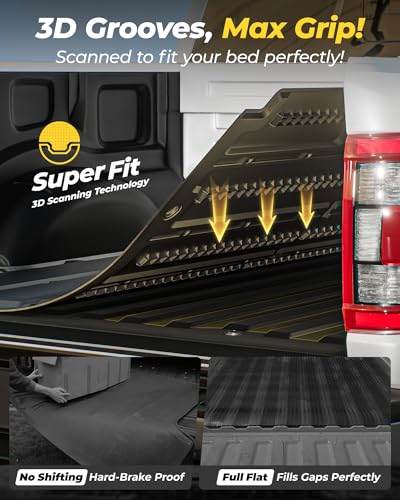 3W Truck Bed Mat Fit 2019-2024 2025 2026 Chevy Silverado 1500 & GMC Sierra 1500 6.6FT Standard Bed (Not Fit 5.5'/5.8'/6.8'/8.2' Bed) All Weather TPE Custom Fit Heavy Duty Pickup Accessories Trunk Mat - size: GMC Sierra 19-26 Truck Bed Mat 6.6FT