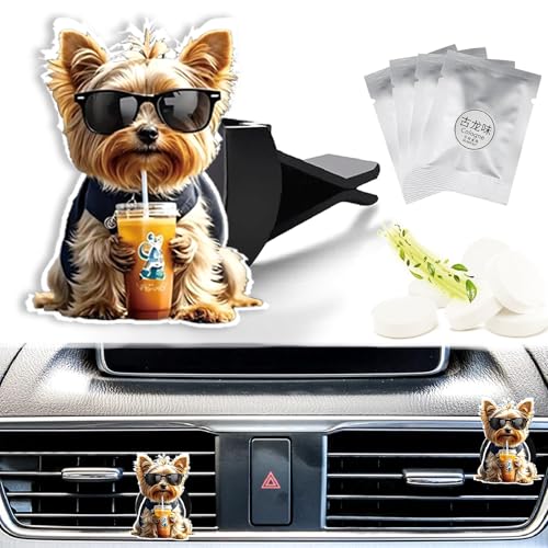 Cute Car Air Freshener Clips Dog Car Vent Clip Dog Cars Scents Cologne Air Conditioner Clip Auto Vent Interior Decoration Cars Accessories German Shepherd Loves Gifts for Men Women - color: Cool Dog
