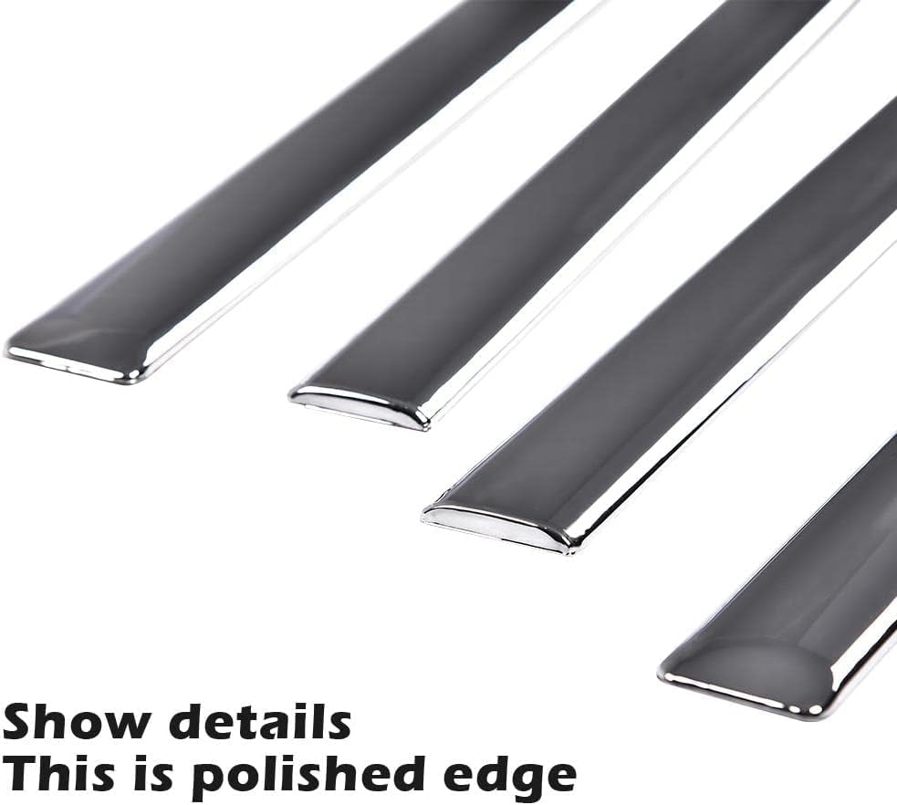 PIT66 Side Door Body Molding Trims 4 Pcs Compatible with Chevy Silverado 1500 Crew Cab 2500/3500 Crew Cab 2014-2018, Fit GMC Sierra 1500 2500 3500 Crew Cab 2014-2018 Chrome