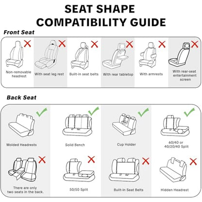Light Gray Car Seat Covers, Universal Fit for Most Vehicles, Premium Waterproof Leather, Pet-Friendly Car Seat Covers with Lumbar Support, Slip-Resistant, Airbag-Compatible, Protects Car Interior - color: Light Gray