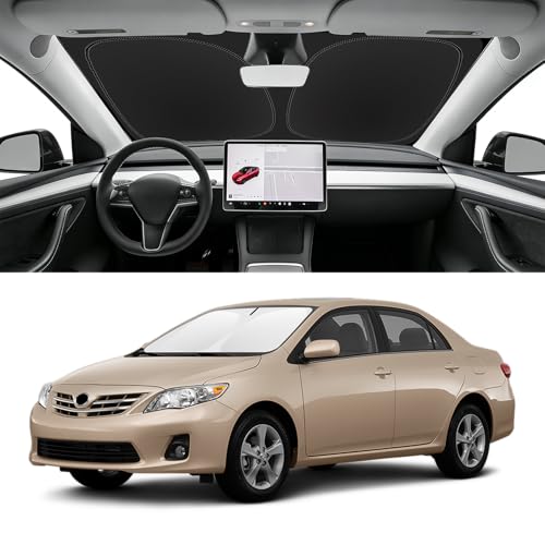 Custom Fit Windshield Sun Shade for Toyota Corolla 2009-2013, Blocks UV & Heat, Front Window Sunshade Accessories, Easy Fold & Store Keep Your Car Cooler - size: for 2009-2013 Toyota Corolla