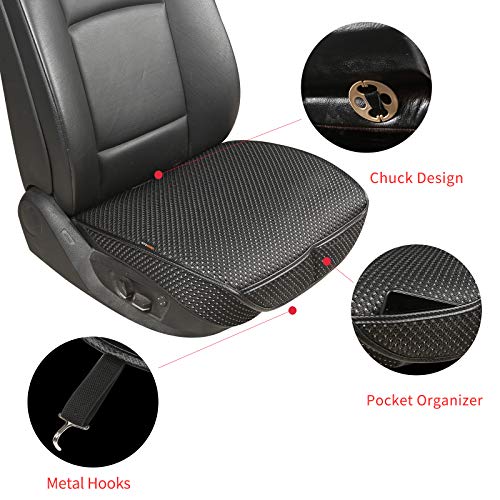Auto Newer Breathable Universal Four Seasons Car Seat Covers, Luxury Car Seat Cushion,Protectors for Front Seat Bottoms,Compatible with 95% Vehicles(Black,1PCS) - color: Black-1PCS