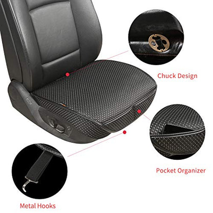 Auto Newer Breathable Universal Four Seasons Car Seat Covers, Luxury Car Seat Cushion,Protectors for Front Seat Bottoms,Compatible with 95% Vehicles(Black,1PCS) - color: Black-1PCS