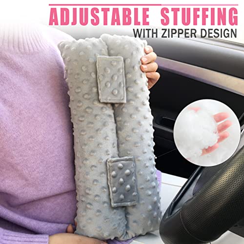 Hysterectomy Seatbelt Pillow Post Abdominal Surgery Myomectomy Pillows with Pocket for Ice/Hot Packs Breast Reduction Belly Incision Tummy Tuck C-Section Recovery Patients Gifts Minky Dot Light Gray - color: Minky Dot Light Gray