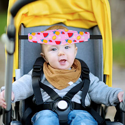HESTYA 2 Pcs Carseat Head Support Toddler, Stroller Seat Headrest for Sleeping Traveling, Neck Relief Headband Strap for Kids Children Toddler Infant(Fruit) - color: Fruit