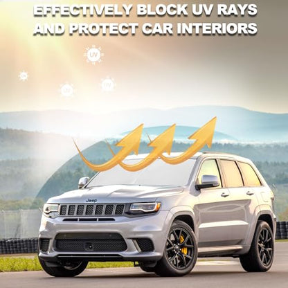 Front Windshield Sunshade fit for Jeep Grand Cherokee/Grand Cherokee l 2014-2026 Foldable Car Shade Windshield Sunshades for Jeep Grand Cherokee Windshield Sun Shade |Keeps Your Vehicle Cool| - size: Fit for Jeep Grand Cherokee 2014-2025