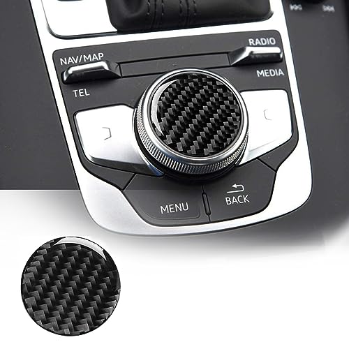 Carbon Fiber Car Interior Central Control Multimedia knob Cover Trim for Audi A3 A4 2014-2019