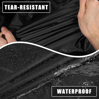 X AUTOHAUX Car Cover for Jeep Wrangler 4DR 2007-2017 Aluminum Film Outdoor Waterproof Sun Rain Snow Hail Protection with Driver Door Zipper - size: for Jeep Wrangler JK 4 Door 2007 -2017
