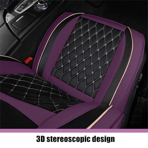 Car Seat Covers Front Seats, Super Luxurious Heavy Universal Duty Waterproof Leather Automotive Vehicle Cover for Cars SUV Pick-up Truck, Non-Slip Seat Pink Car Accessories (2 PCS Front/Purple) - color: 2 PCS Front/Purple
