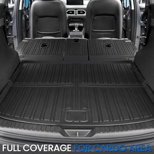 Cargo Mat Backrest Mats for 2017-2025 Mazda CX-5, All Weather TPE Backrest Mat Trunk Mat Cargo Liner Storage Mats Accessories for CX5 (Backrest Mats + Cargo Mat) - style: Backrest Mats+Cargo Mat