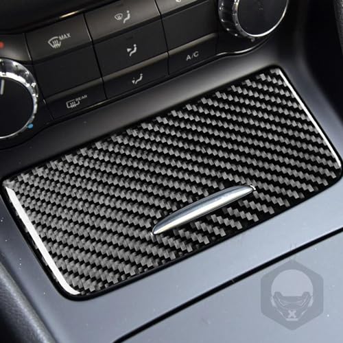 Car Center Control Cigarette Lighter Ashtrays Cover Panel Sticker Real Carbon Fiber Interior Trim Accessories Compatible with Benz CLA C117 2014-2018 GLA X156 2015-2019 Black - color: Center Control Cigarette Lighter Cover Panel