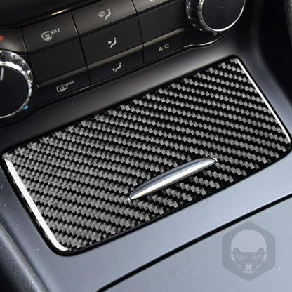 Car Center Control Cigarette Lighter Ashtrays Cover Panel Sticker Real Carbon Fiber Interior Trim Accessories Compatible with Benz CLA C117 2014-2018 GLA X156 2015-2019 Black - color: Center Control Cigarette Lighter Cover Panel