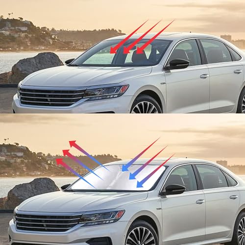 Windshield Sun Shade for 2015-2021 Merce-des Benz C Class W205 C250 C300 C400 Accessories, Foldable Window Sunshade Sun Visor Protector, Front Windshield Sunshade Sun Shield Block UV Rays Heat - size: Silver & Black-Fit 2015-2021 Merce-des C250 C300