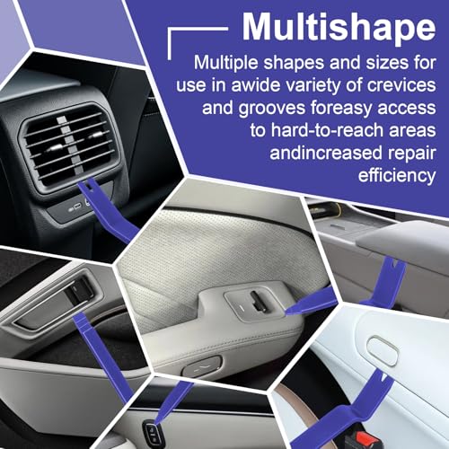 BFXM 7PCS Auto Trim Removal Tool kit, Car Clip Pry Tools Kit No Scratch Plastic, Fasteners Remover Tool Kit, Automotive Interior Fastener Puller Remover Body Repair Set for Car (Blue) - color: Blue * 7PCS