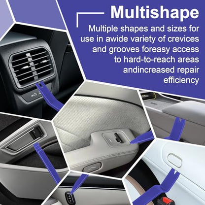 BFXM 7PCS Auto Trim Removal Tool kit, Car Clip Pry Tools Kit No Scratch Plastic, Fasteners Remover Tool Kit, Automotive Interior Fastener Puller Remover Body Repair Set for Car (Blue) - color: Blue * 7PCS