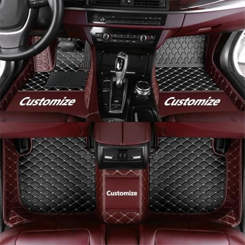 Custom Personalized Floor Mats for Cars，Luxury Full Coverage All Car Floor Mats，Anti-Slip Leather Car Mat Set ，Custom Floor Mats for 99% of Cars, Trucks & SUVs (Edge Brown, Black, Beige) - color: Edge brown, black, beige
