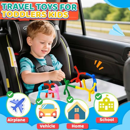 Magnetic Travel Toys for Toddlers Kids, Fidget Toys Airplane Car Travel Activities Essential,Road Trip ‌Sensory Toy Magnet People Men,Gifts Toys for 3 4 5 6 7 8 Year Old Easter Basket Stuffers -10PCS - style: Solid-10