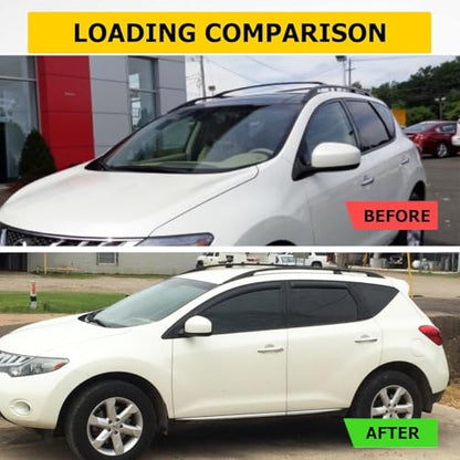 Side Window Wind Vent Deflector fit for 2009-2014 Nissan Murano,4pcs Outside Mount Style Nice Sun Rain Guards Set,Dark Smoke Window Visor 94077 - size: 2009-2014 Murano