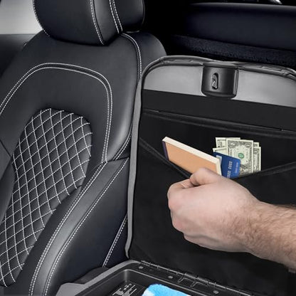 Center Console Cover Fit for 2002-2012 Ram 1500 2500 3500 Jump Seat Console, Comfortable Armrest Cover Protector Customized Car Accessories, Armrest Cushion Pad with Hidden Pocket (Gray) - style: B: Jump Seat Console 2002-2012 Ram Gray Leather（with Back P