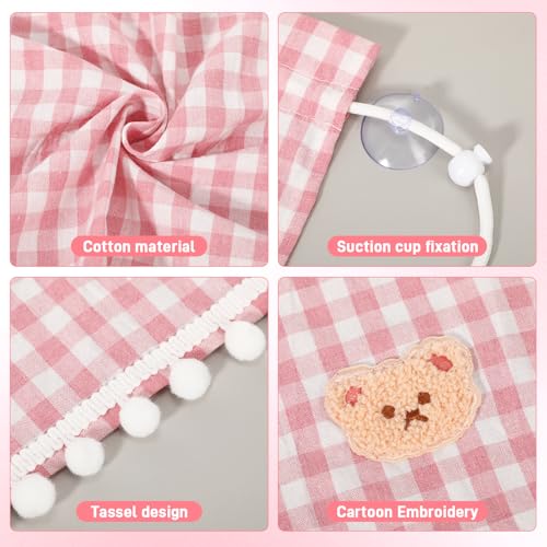 Gilprop 2 Pcs Car Window Shades Suction Cups Double Layer Auto Sun Shade Car Side Window Covers for Family Privacy Protection Breastfeeding Taking a nap Camping 18.5" x 26"(Pink) - color: Pink