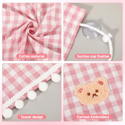 Gilprop 2 Pcs Car Window Shades Suction Cups Double Layer Auto Sun Shade Car Side Window Covers for Family Privacy Protection Breastfeeding Taking a nap Camping 18.5" x 26"(Pink) - color: Pink