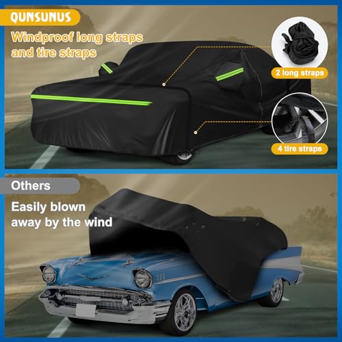 QUNSUNUS Waterproof Car Cover for Chevrolet Bel Air/150/210 1950-1957 Sedan/Coupe/Hardtop, All Weather Outdoor Car Covers with Zipper, Straps and Elastic Edge - color: for Chevrolet Bel Air/150/210