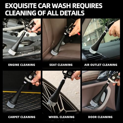 Tornado Car Cleaning Gun, High Pressure Air Blow Gun Air Blower Gun with 2 Nozzles & 2 Microfiber Towels, Durable Metal Body Tornador Car Cleaning Gun for Car Interior Detailing Air Gun