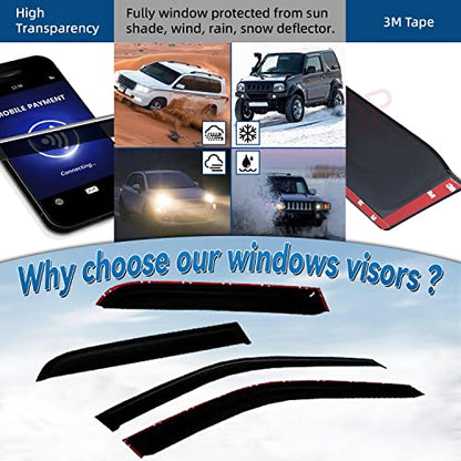 4pcs Window Visors Compatible with 2002-2009 Trailblazer Envoy 5 Passenger Models Front+Rear Smoke Sun/Rain Guard Outside Mount Tape-On - size: Compatib With 2002-2009 Trailblazer/Gmc Envoy
