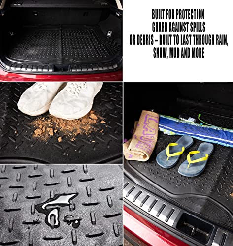 Zento Deals Heavy Duty Cargo Floor Mat – Odorless All Weather Trunk Protection - Trimmable Trunk Liner to Fit Most Vehicles Car Truck Van SUV - Premium Quality Black Rubber Trunk Mat – 44’’ x 54.3’’
