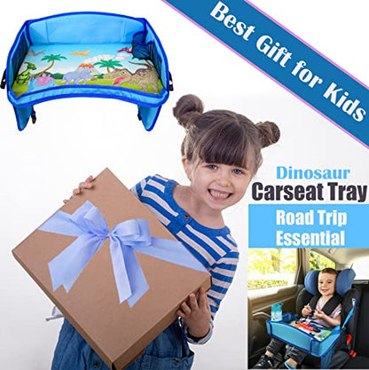 ecoZen Lifestyle Kids Travel Tray & Toddler Lap Desk Organizer - Airplane and Car Seat Table for Road Trip Essentials - Airplane Must Haves for Toddlers - Carseat Tray Kid Travel - Lap Table - color: Blue