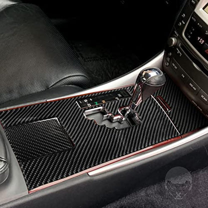 NVCNX Real Premium Carbon Fiber for Lexus IS250 is 250 IS350 2006-2013 2007 2008 2009 2010 2011 2012 / IS250C IS350C 2010-2015 Accessories Center Console Gear Panel Cover Interior Trim Kit 3PCs - color: Gear Shift Panel Kit - B